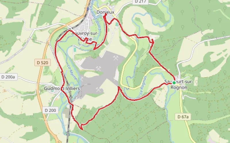 Tracé du parcours Autour du Château de Donjeux