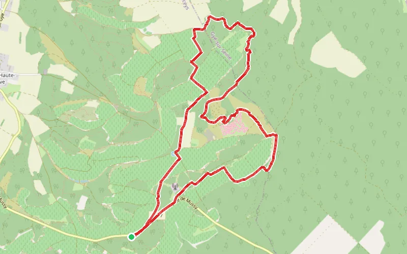 Tracé du parcours Cadoles, vignes et forêts des Riceys