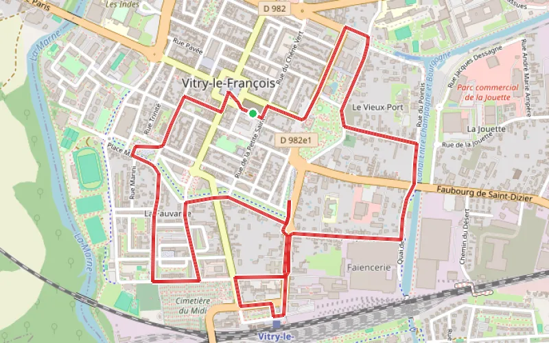 Tracé du parcours Chemins de mémoire à Vitry-le-François