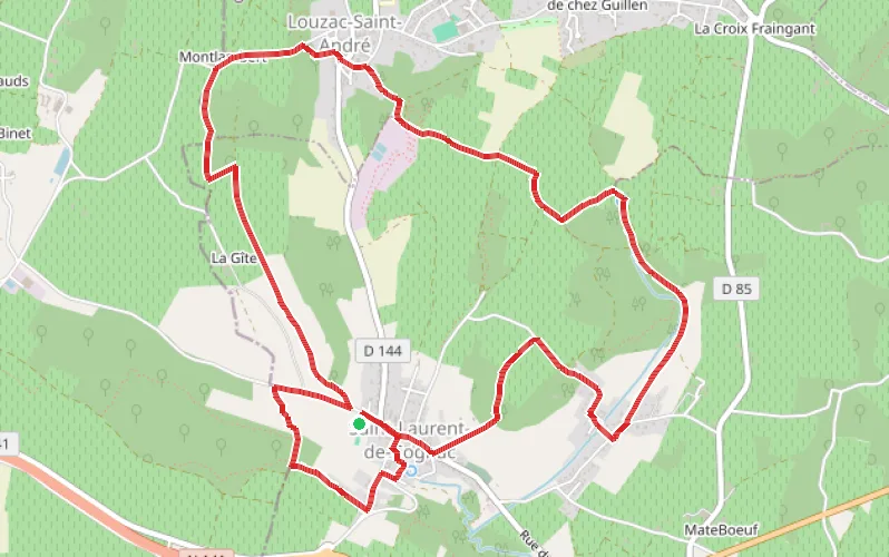 Tracé du parcours Saint-Laurent-de-Cognac / Louzac-Saint-André - Sentier des Combes