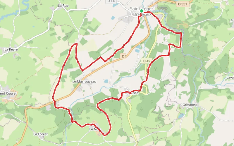 Tracé du parcours Du Mas à la Cazine