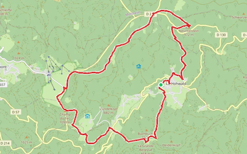 Tracé du parcours Le Hohwald