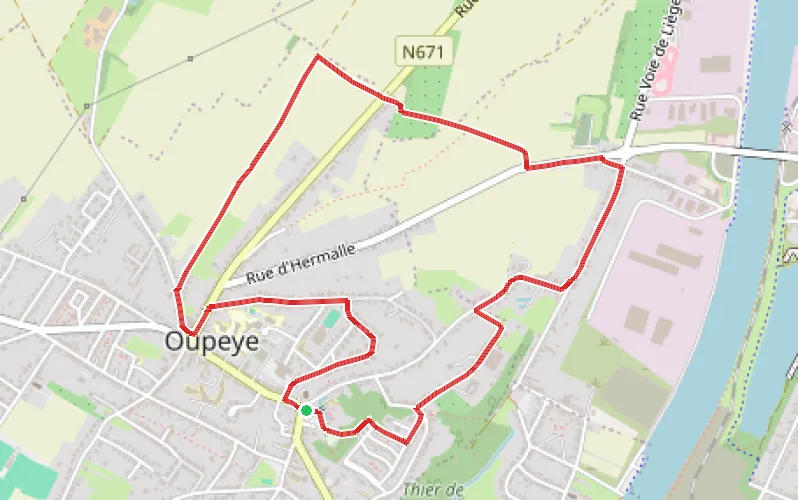 Tracé du parcours Balade d'Alpaïde à Oupeye