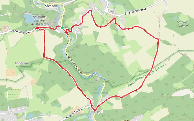 Tracé du parcours Balade à Goyet