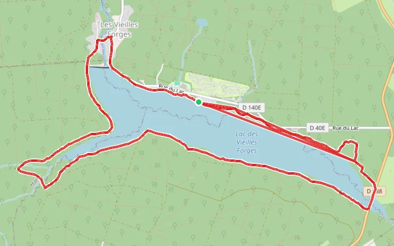 Tracé du parcours Tour du lac des Vieilles Forges