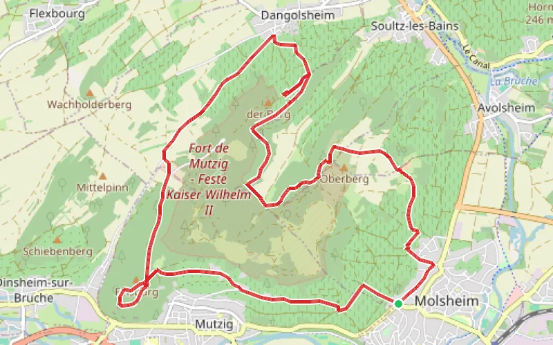 Tracé du parcours Randonnée autour du Fort de Mutzig