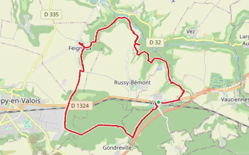 Tracé du parcours Le Bois de Tillet et les marais de la Haute Vallée de l'Automne