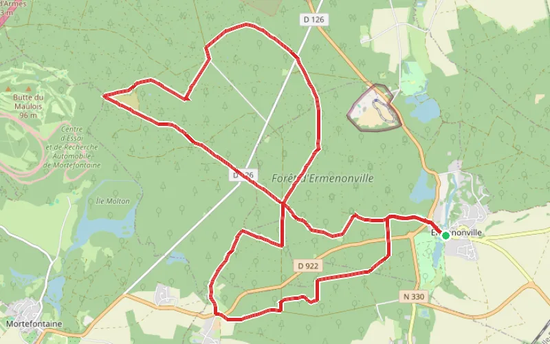 Tracé du parcours Un grand tour en Forêt d'Ermenonville