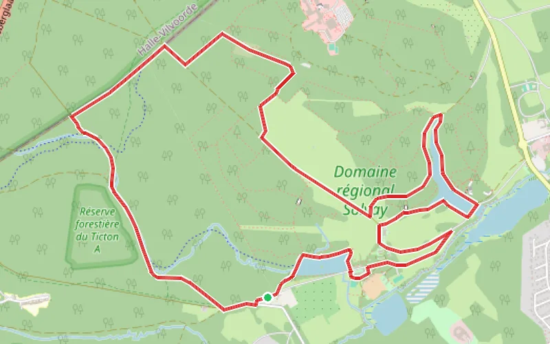 Tracé du parcours Domaine régional Solvay et Château de La Hulpe