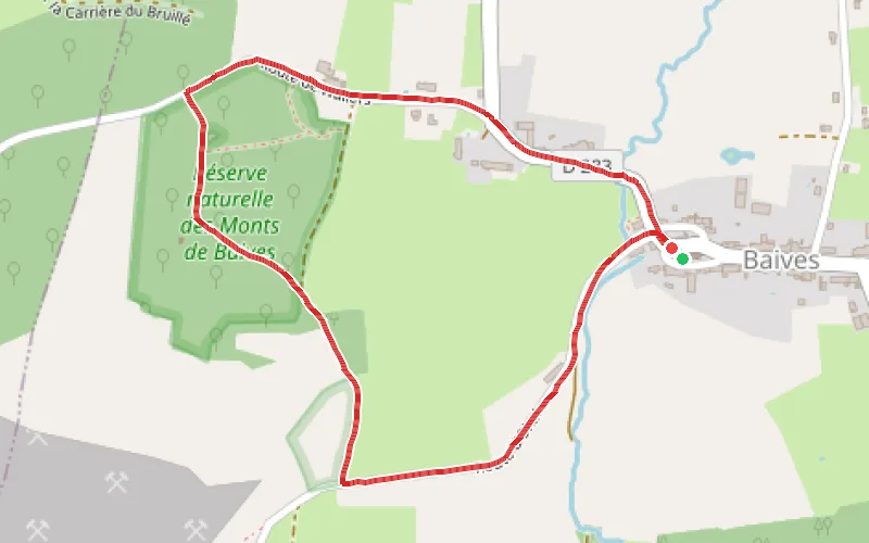 Tracé du parcours Circuit des Monts de Baives