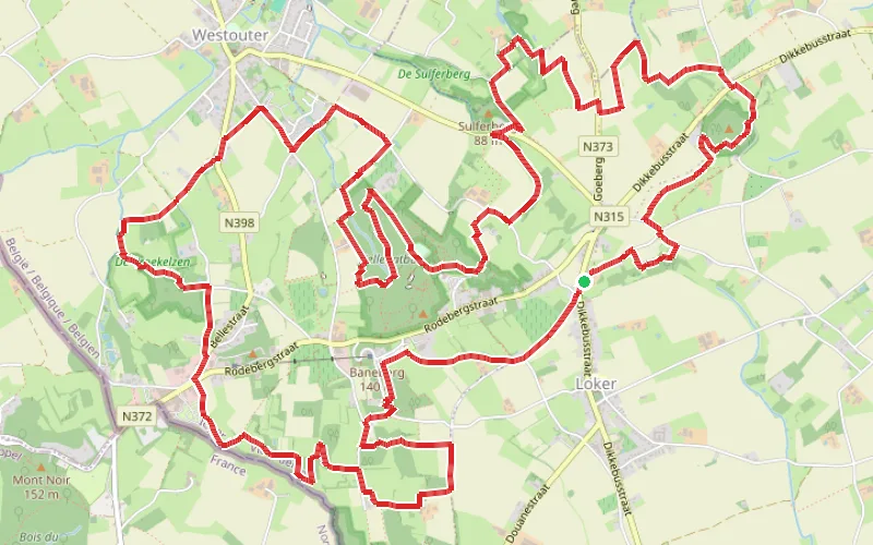 Tracé du parcours Autour et sur le Mont Rouge