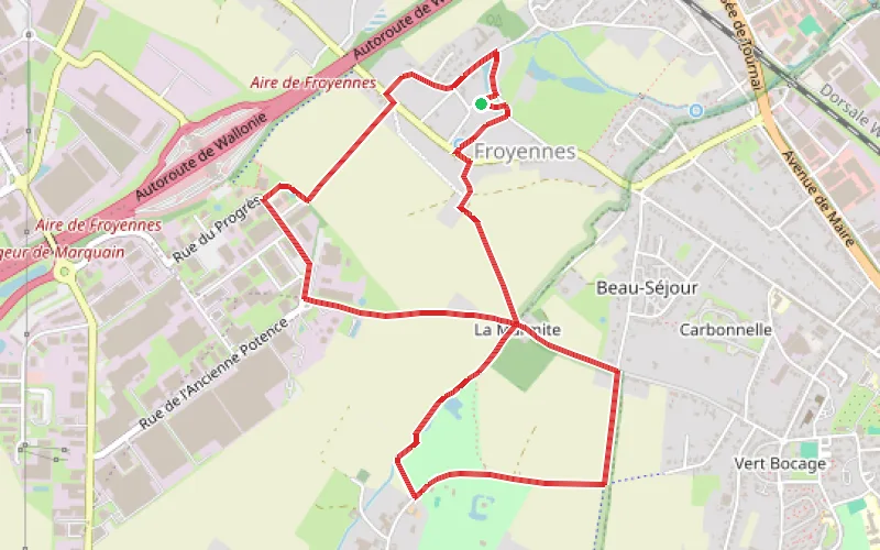 Tracé du parcours Balade en boucle autour de Froyennes