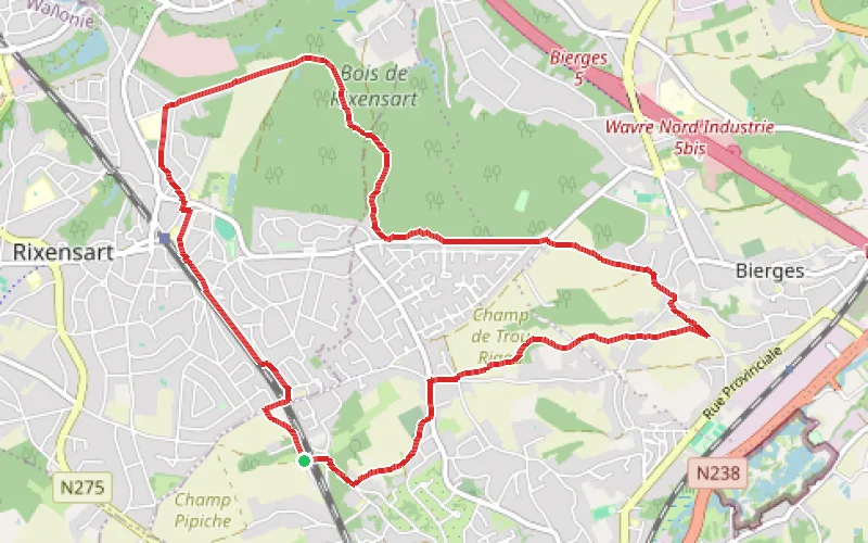 Tracé du parcours À travers les sentiers de Walibrix