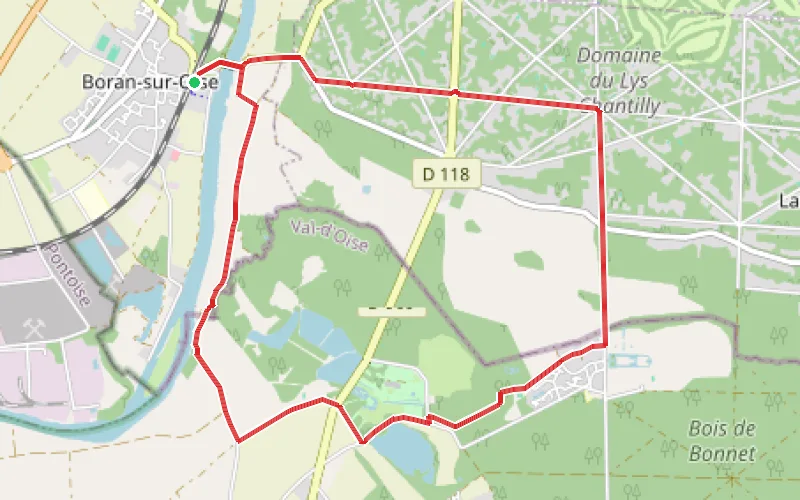 Tracé du parcours La Forêt du Lys et l'Abbaye de Royaumont