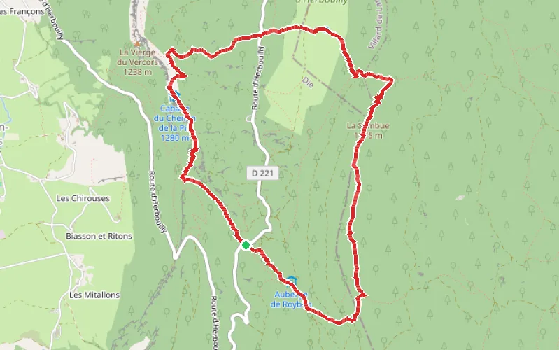 Tracé du parcours La Sambue