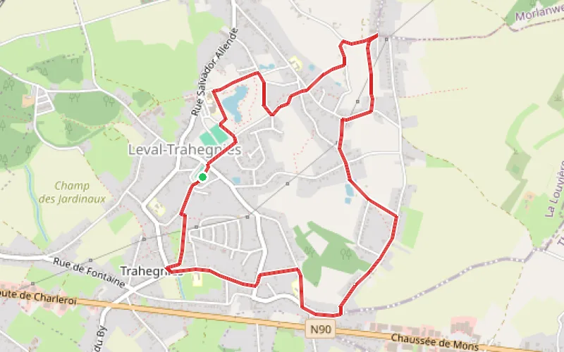 Tracé du parcours Boucle de Leval-Trahegnies