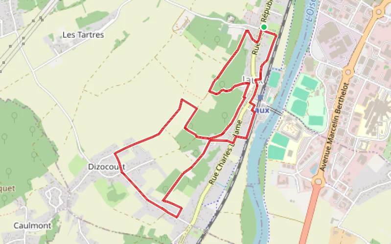 Tracé du parcours Promenade à Jaux