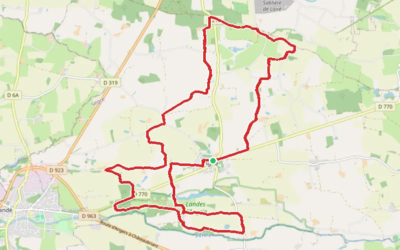 Tracé du parcours Angrie - Circuit des Grès et Terres