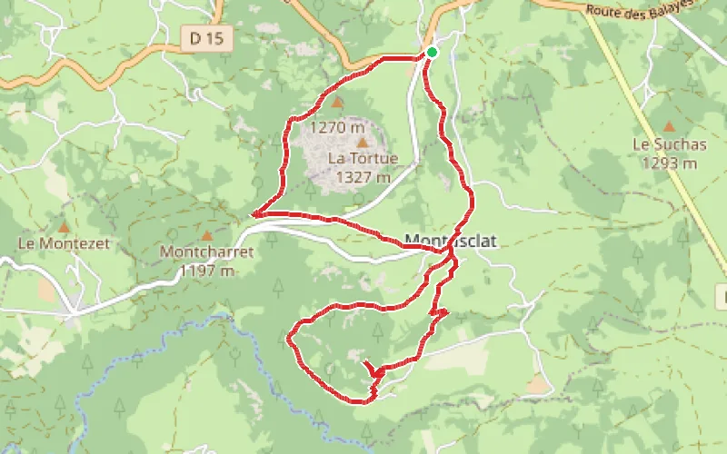 Tracé du parcours Tour de la Tortue et calvaire de la Croix de l'Étoile