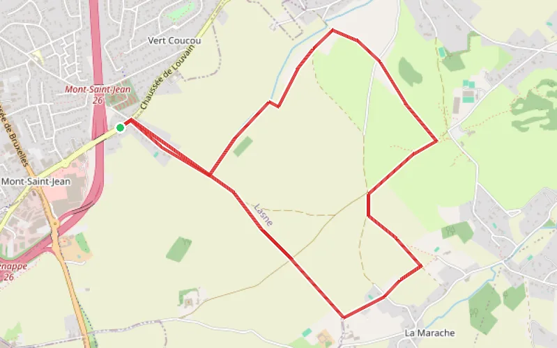 Tracé du parcours Royal Waterloo Golf et la plaine de Lasne