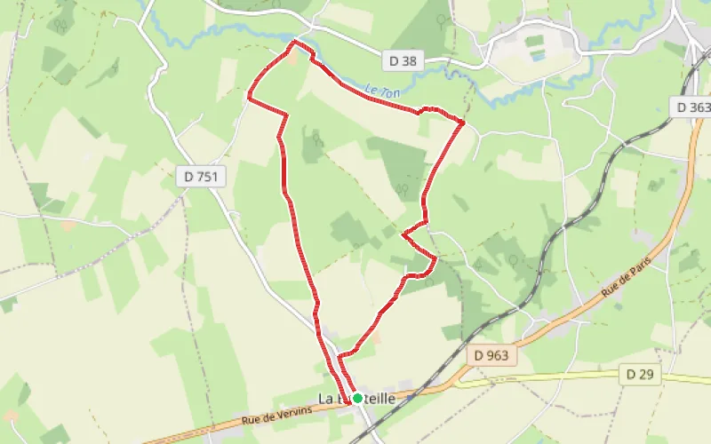 Tracé du parcours Sur les traces du Bienheureux Alexandre à La Bouteille