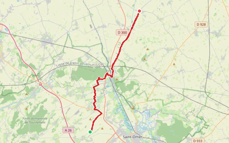 Tracé du parcours Du hameau de Cormette (Zudausque) à Loobergue
