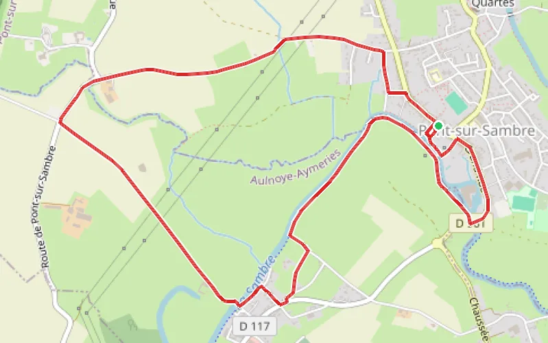Tracé du parcours Balade "L'appel des rives" vers Aulnoye-Aymeries