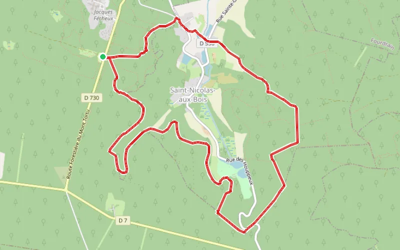 Tracé du parcours Les Roches de l'Ermitage et la Forêt de Saint-Gobain