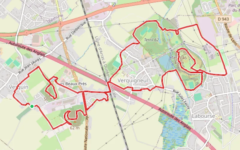 Tracé du parcours Et un, et deux, et trois terrils