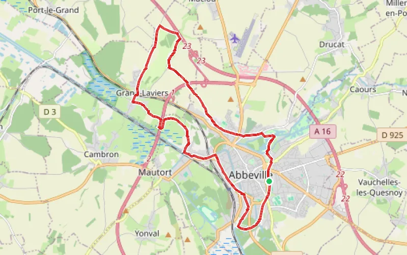 Tracé du parcours Boucle Abbeville - Grand-Laviers