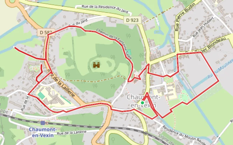 Tracé du parcours Boucle de Chaumont par Laillerie