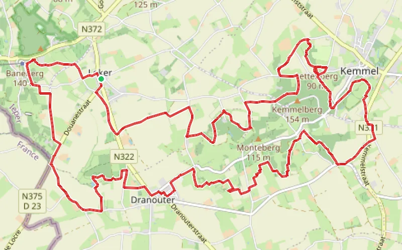 Tracé du parcours À la découverte du Lettenberg
