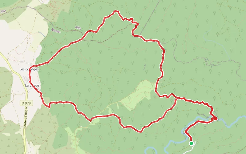 Tracé du parcours Les Concluses de Lussan- Le Merderis