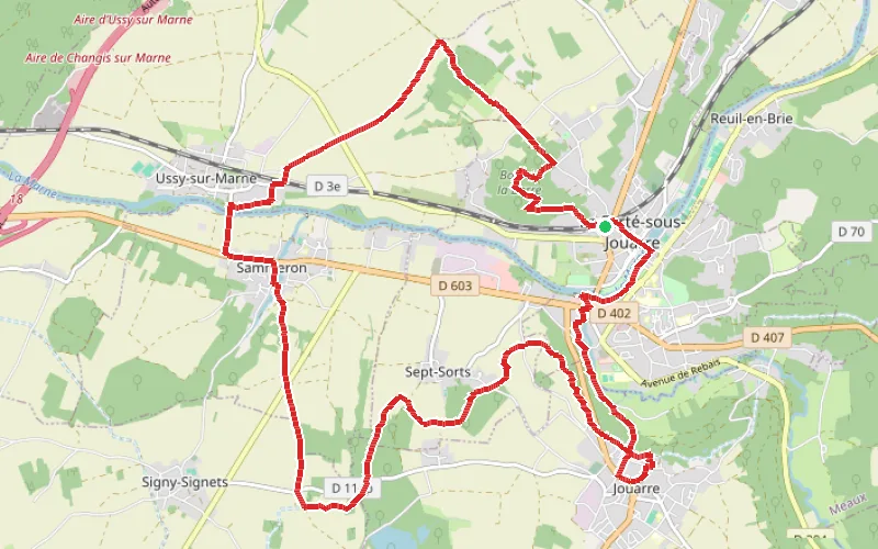 Tracé du parcours Autour de La Ferté-sous-Jouarre