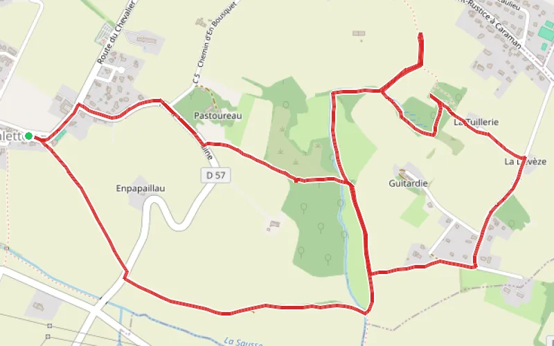Tracé du parcours Chemin de Jeanine à Lavalette