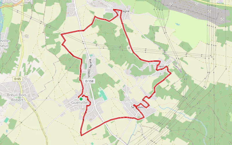 Tracé du parcours Guerville et ses 8 lavoirs