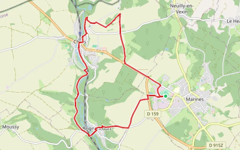 Tracé du parcours À l'Ouest de Marines