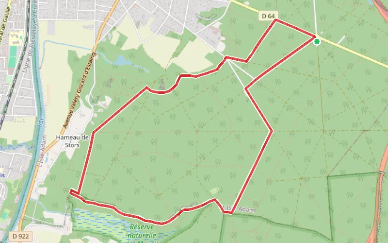 Tracé du parcours À la recherche des grottes en Forêt Domaniale de l'Isle-Adam