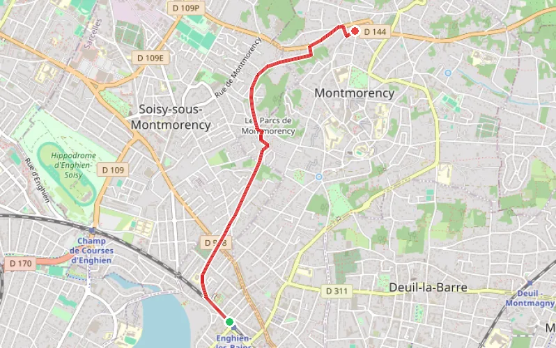 Tracé du parcours Sur les traces du Refoulons