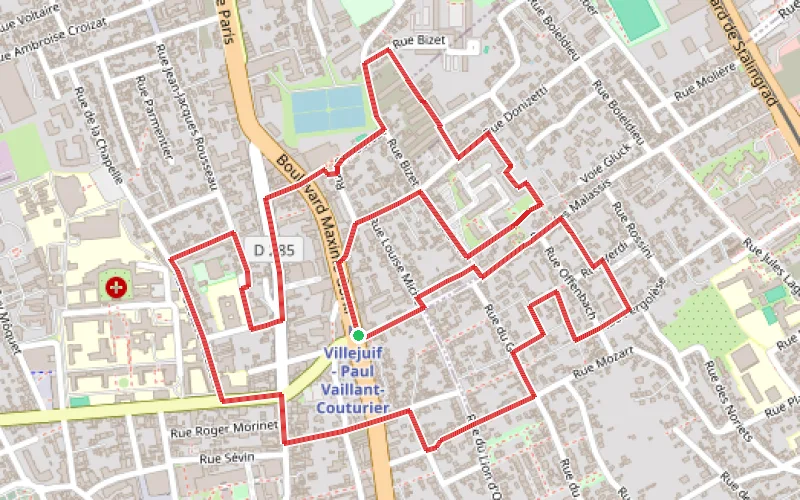 Tracé du parcours Sentiers et passages entre Villejuif et Vitry