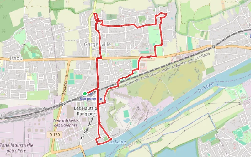 Tracé du parcours Fontaines et lavoirs de Gargenville