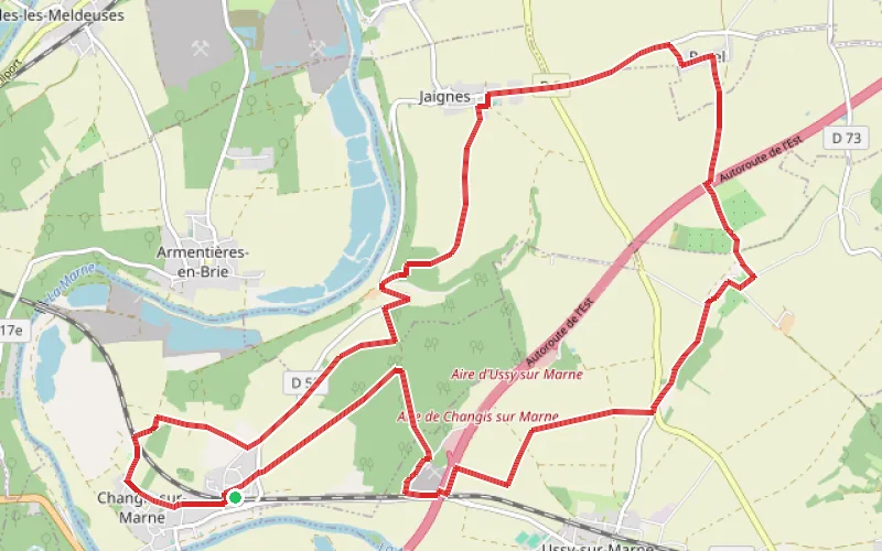 Tracé du parcours Boucle autour de Changis