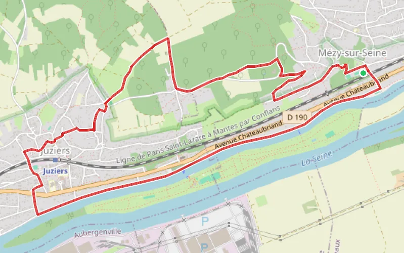 Tracé du parcours De la Seine à la Villa Paul Poiret