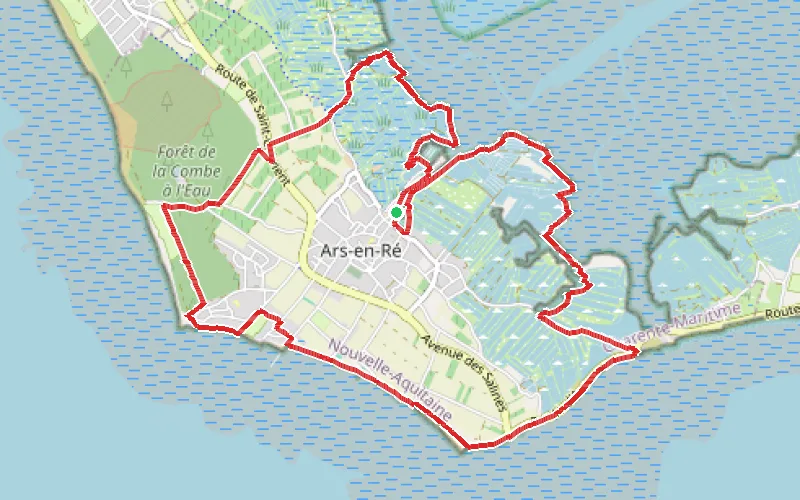 Tracé du parcours Du Fier à la mer à Ars-en-Ré