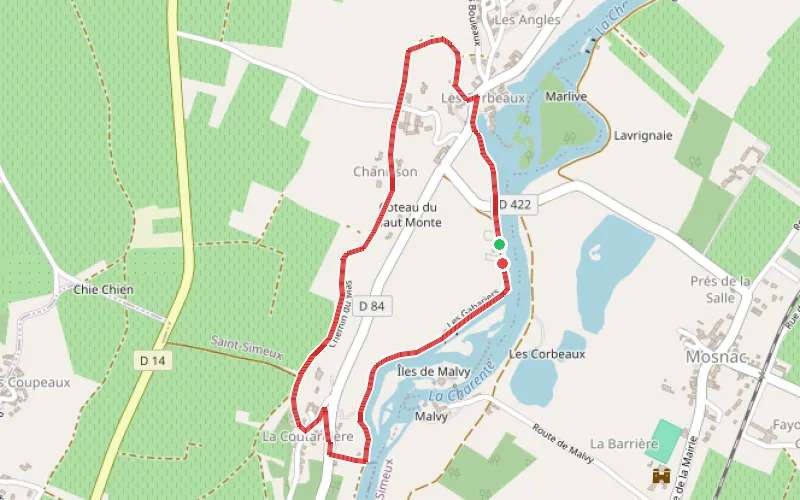 Tracé du parcours Réseau de pierres et de vignes