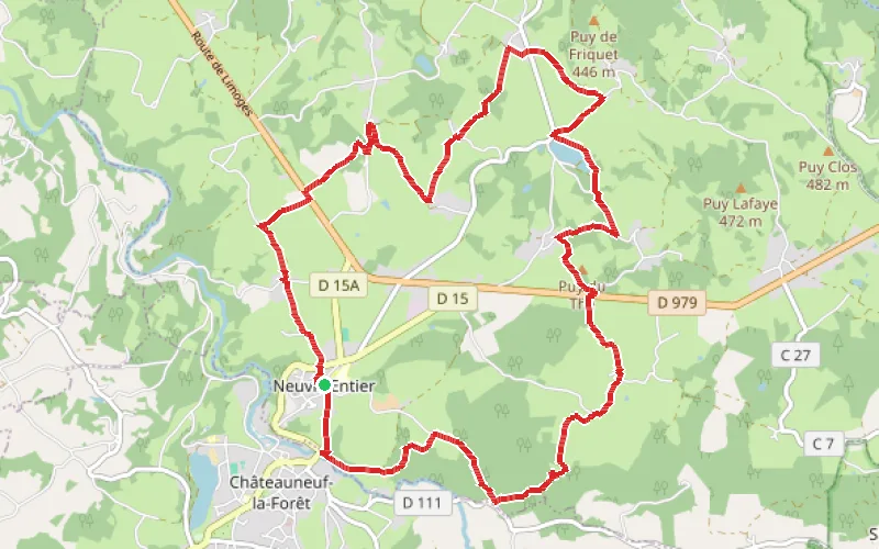Tracé du parcours Circuit de Neuvic-Entier