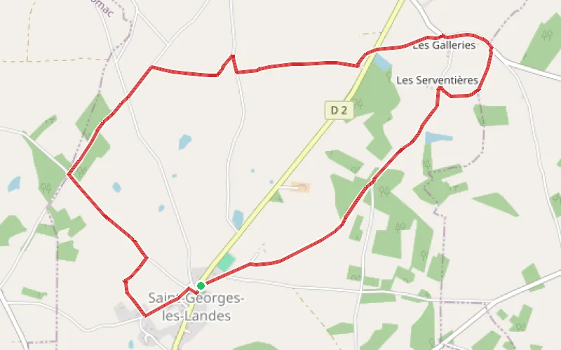 Tracé du parcours Bocage limousin à Saint-Georges-les-Landes