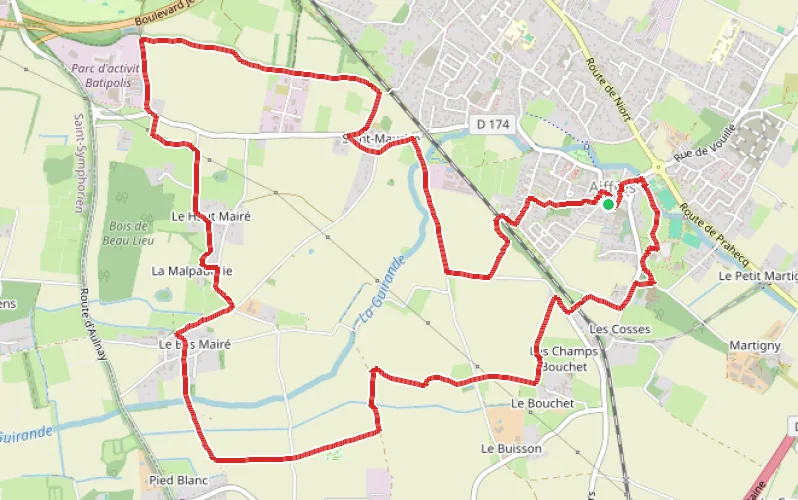 Tracé du parcours Boucle de Mairé