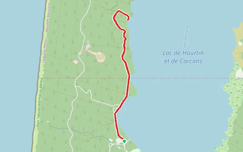 Tracé du parcours La piste de la Gracieuse (Bombannes - Hourtin)