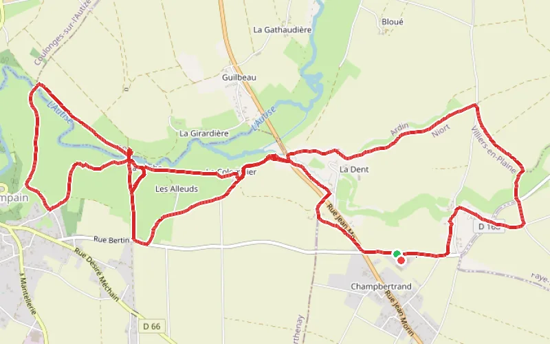 Tracé du parcours Le Viaduc de La Roche